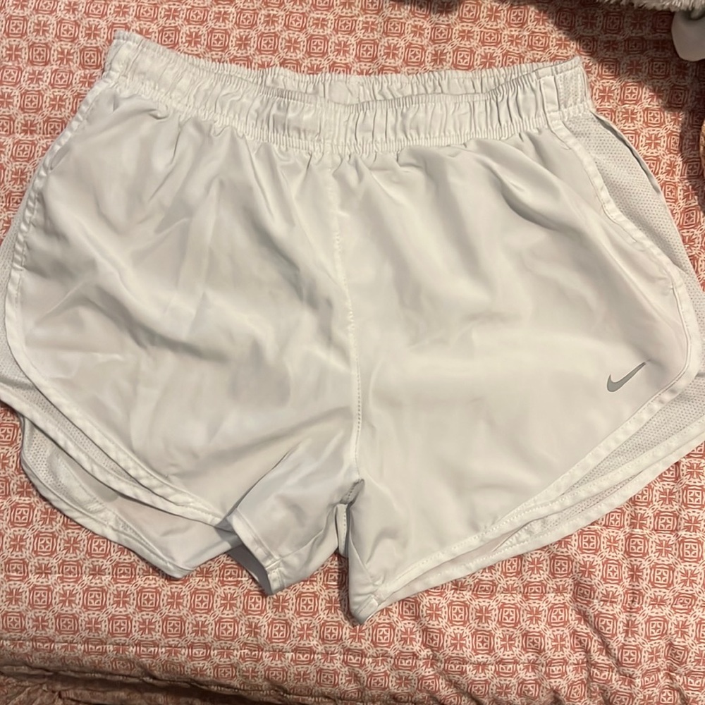 White Nike running shorts Size M